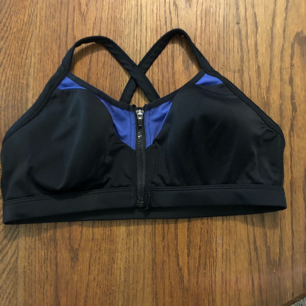 Adore Me} Zip Front Sports Bra Large EUC